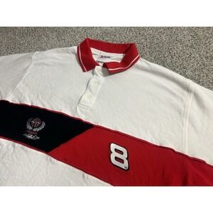 Vintage Chase Authentics Dale Earnhardt JR #8 Nascar Striped Cotton Polo XL